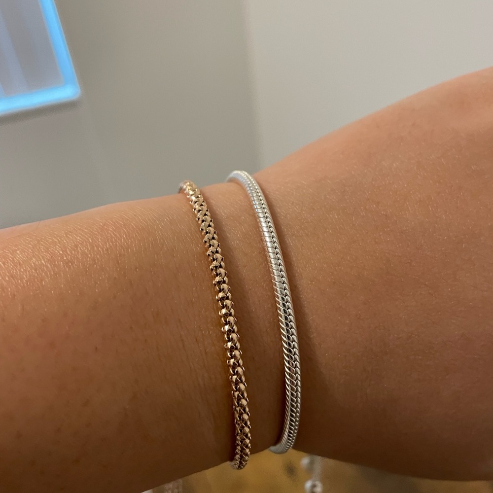 Pandora bracelets silver & rose gold